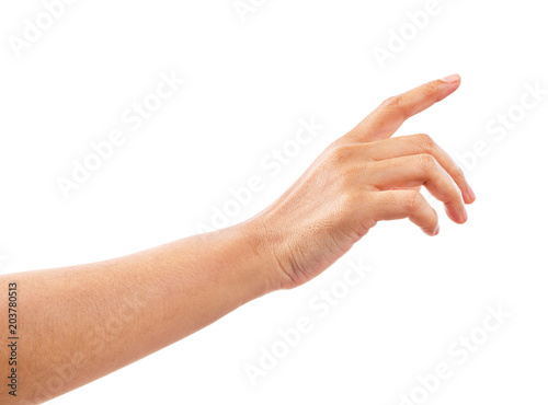 Female hand on the isolated background