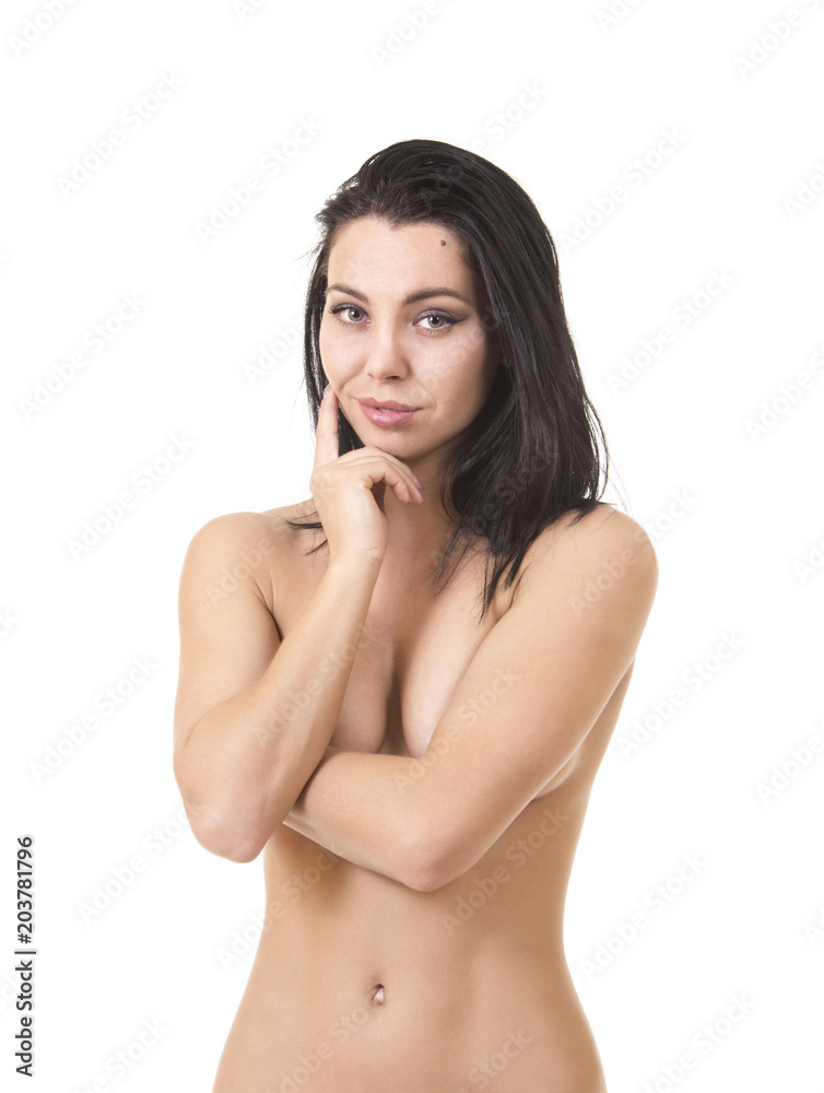 Obraz premium Portrait of a naked young woman with long hair.