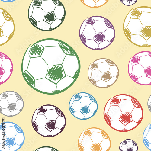 Seamless colorful footballs