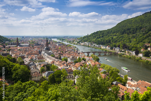 View from Heidelberg Castle to Heidelberg and Neckar_Heidelberg, Baden Wuerttemberg, Germany © karlo54