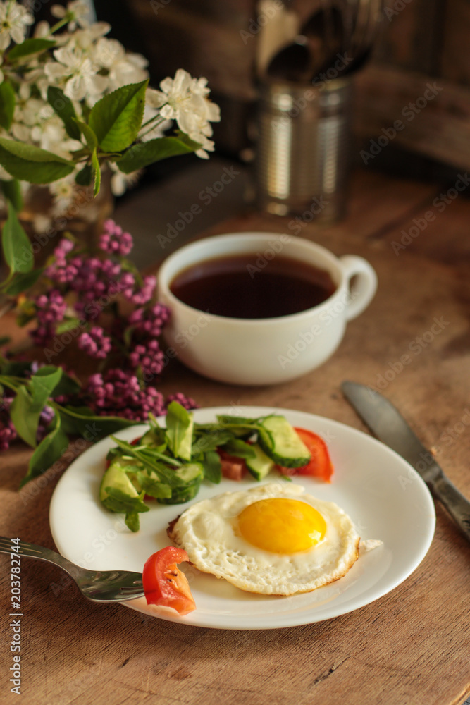 fried eggs (superfood) - healthy food (the food is balanced). Food background fried eggs (superfood) - healthy food (the food is balanced). Food background