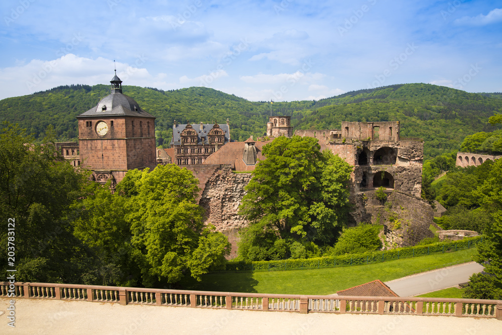 View of Heidelberg Castle from the south_Heidelberg, Baden Wuerttemberg, Germany