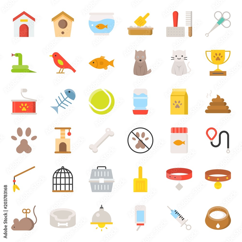 Pet shop related and symbol, flat icon vector