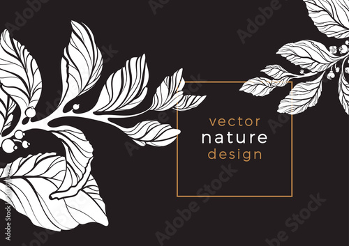 Vector template of mate branch, berry