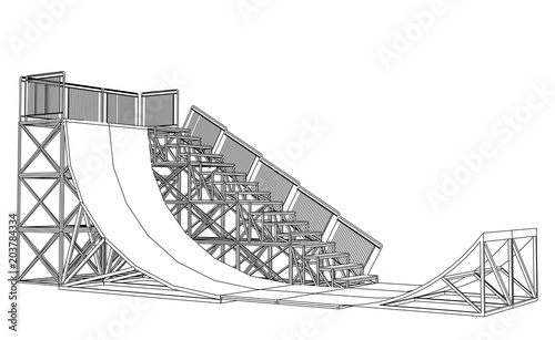 Ramp concept outline. Vector