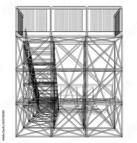 Ramp concept outline. Vector