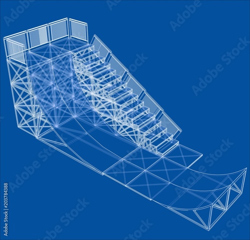 Ramp concept outline. Vector
