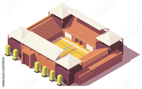 Vector low poly volleyball stadium