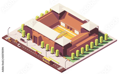 Vector low poly volleyball stadium