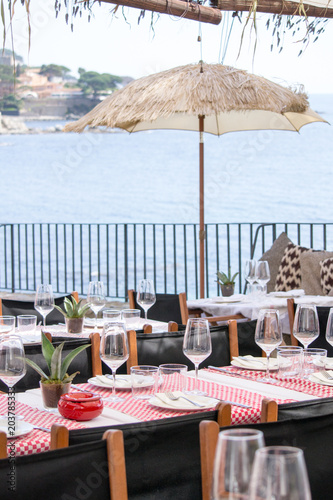 Restaurant by the sea.