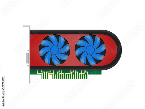 Computer Video Card Icon Vector
