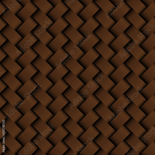 Texture brown leather weaving seamless pattern