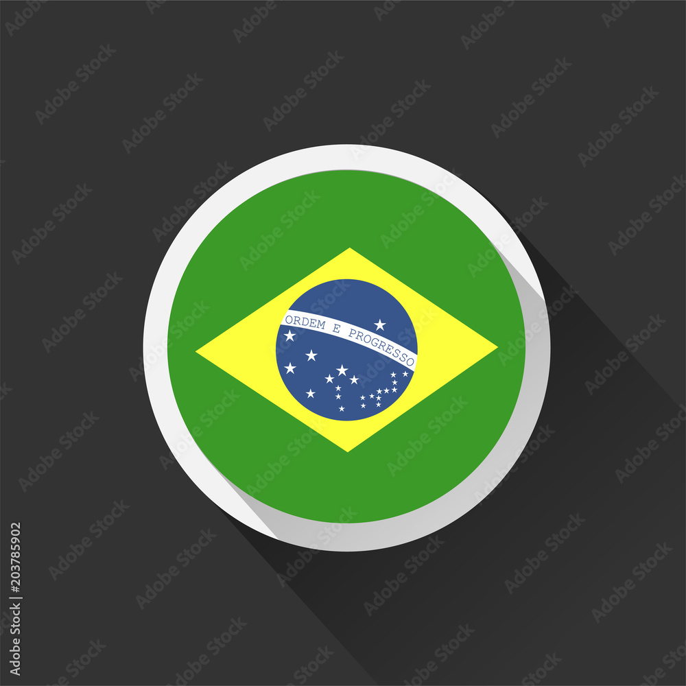Fototapeta premium Brazil national flag on dark background.