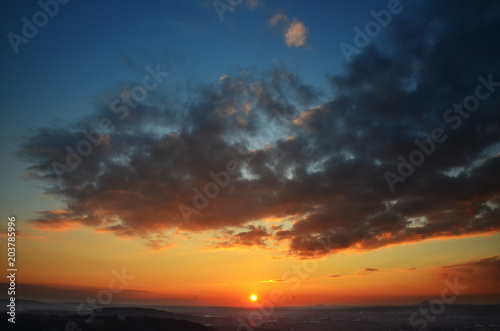 Sunset, view from Drabske Svetnicky, Bohemian paradise photo