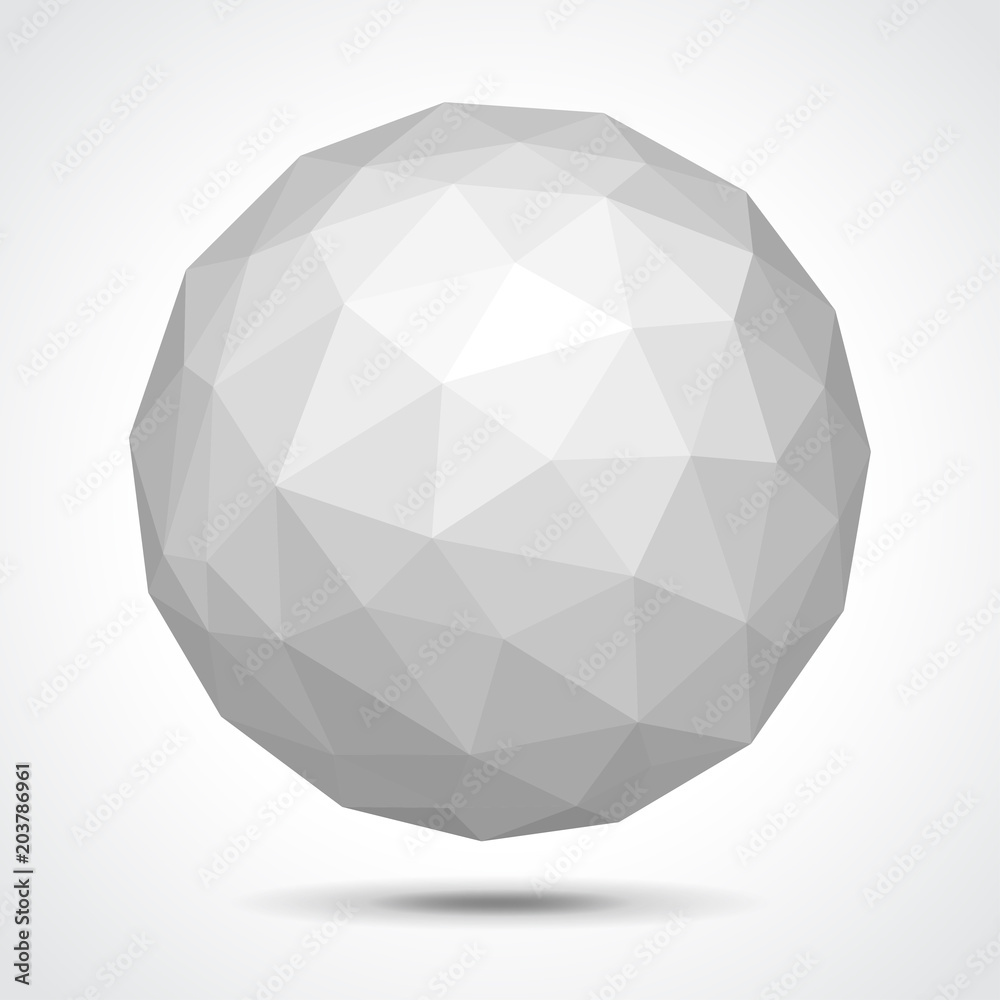 Low poly sphere isolated on white vector Low poly sphere isolated on white vector