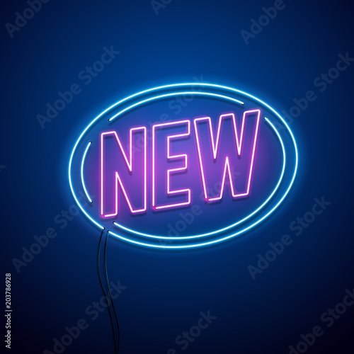 New collection neon sign. Vector illustration.
