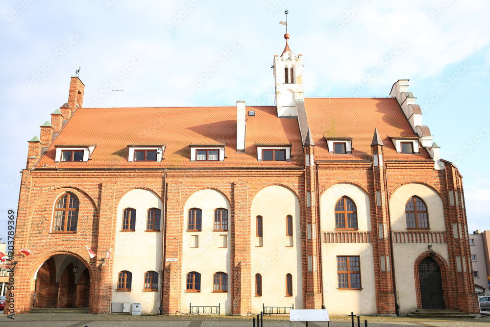 The historic city hall in Kamien Pomorski, Pomerania, Poland
