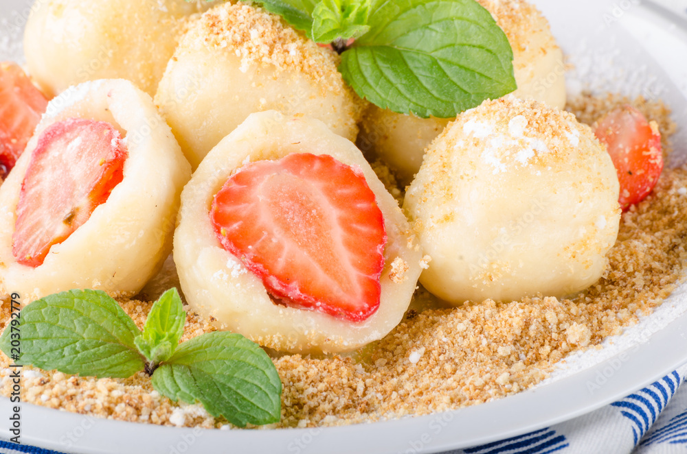 Stuffed strawberry dumplings Stuffed strawberry dumplings