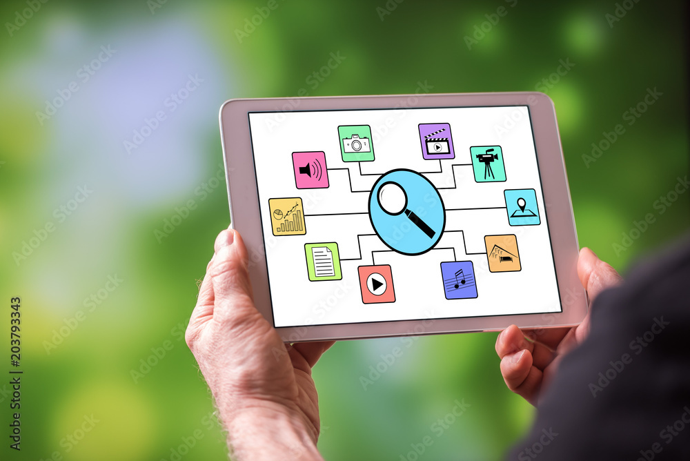Search for apps concept on a tablet Search for apps concept on a tablet