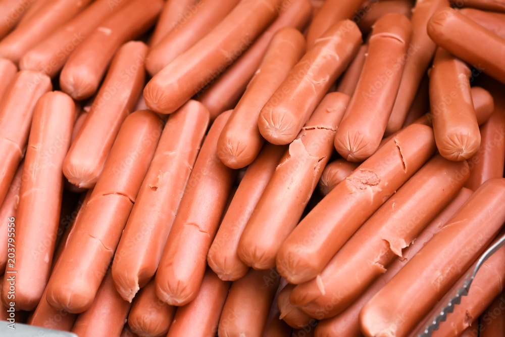A lot of steam sausage ready to eat A lot of steam sausage ready to eat