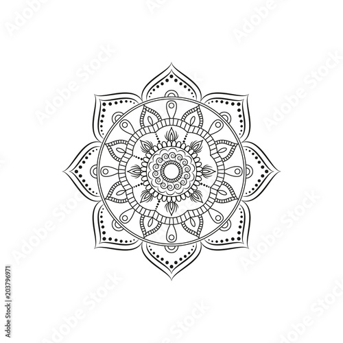 Mandala. Round ornament floral pattern. Decorative element. Oriental motif.
