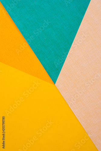 turquoise, yellow and orange paper design - textured background - pop art design