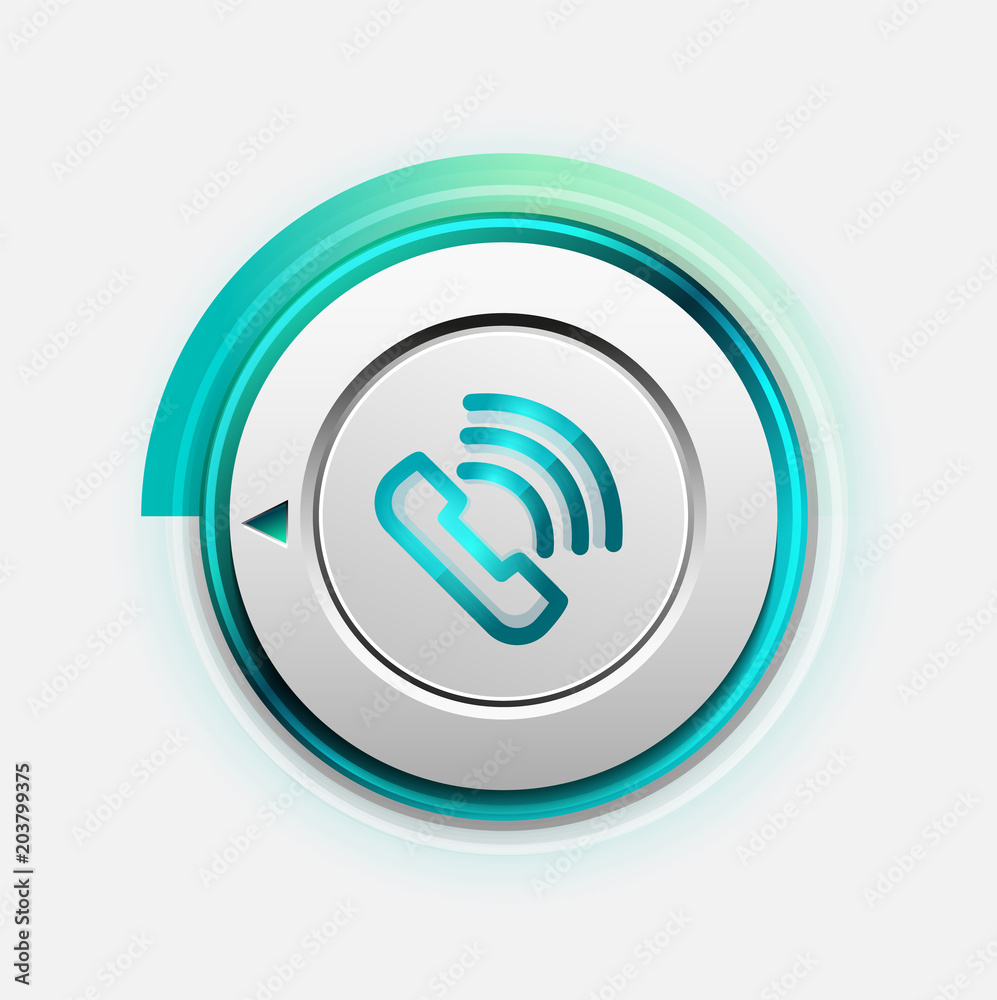 Phone button, call support idea, vector illustration Phone button, call support idea, vector illustration