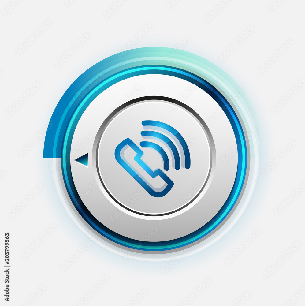 Phone button, call support idea, vector illustration Phone button, call support idea, vector illustration