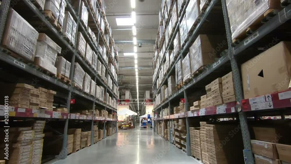 Moving in large warehouse logistics terminal Moving in large warehouse logistics terminal