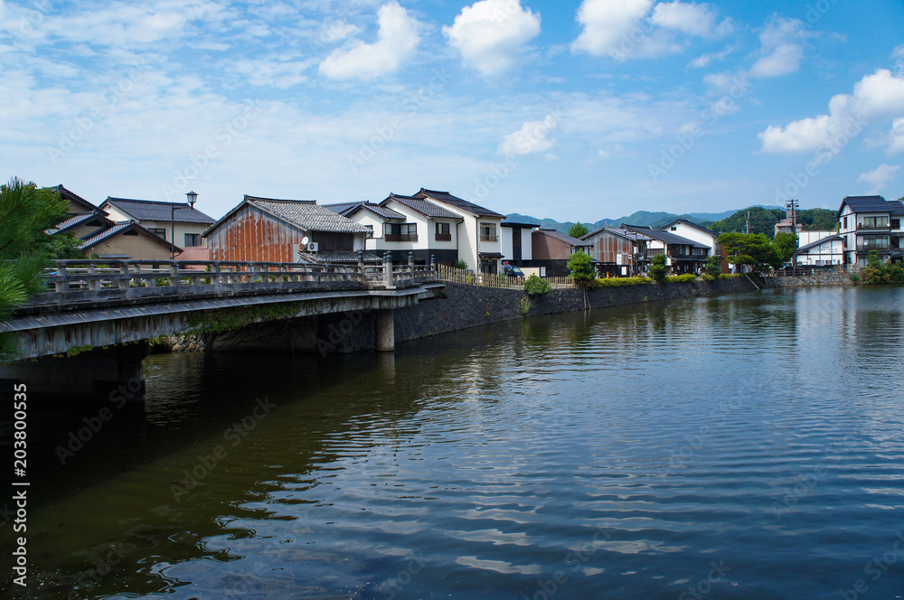 島根県松江城の城下町の風景