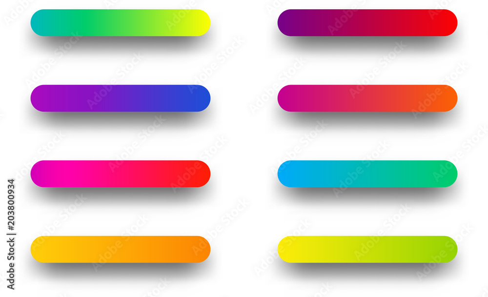 Colorful long icon templates isolated on white. Colorful long icon templates isolated on white.