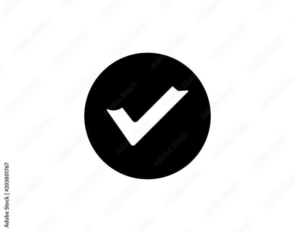Modern Tick icon simple accept sign vector approve illustration
