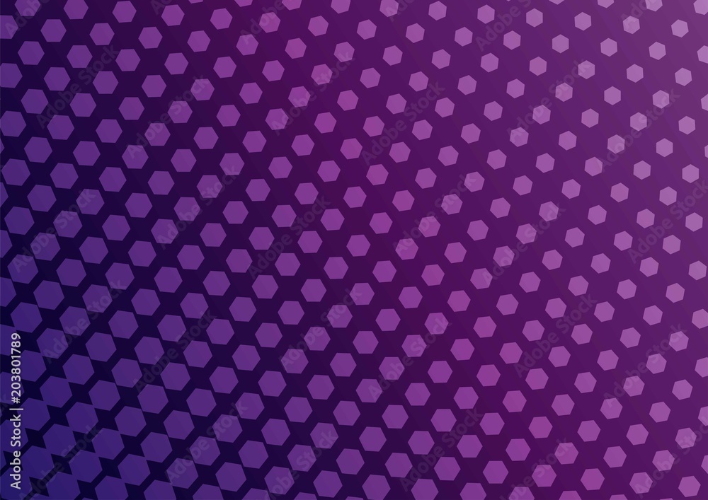 Abstract pink and purple color of geometric shapes halftone pattern. Texture pixel Curved mosaic dotted background. Pop art template. Vector illustration