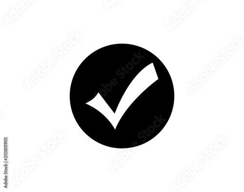 Modern Tick icon simple accept sign vector approve illustration