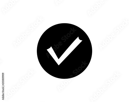 Modern Tick icon simple accept sign vector approve illustration