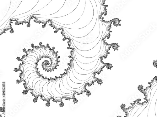Outline drawing of the fractal spiral