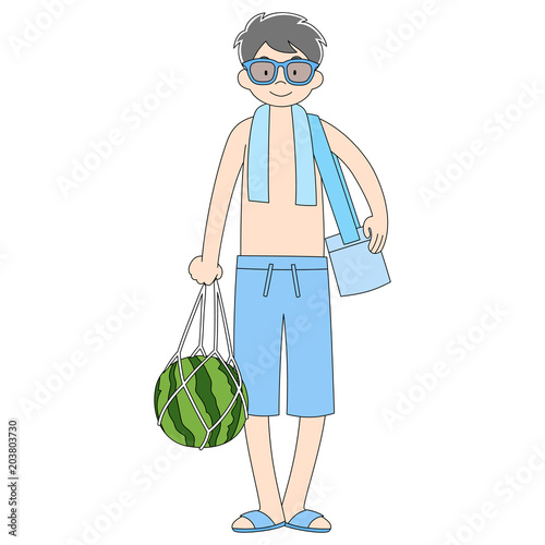 お父さん_海水浴