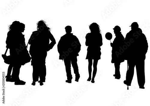 Big crowds people on white background