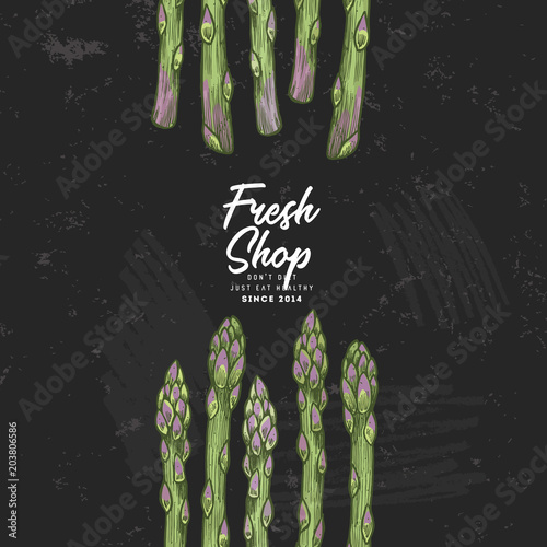 Asparagus illustration design template. Organic vegetables. Vector illustration