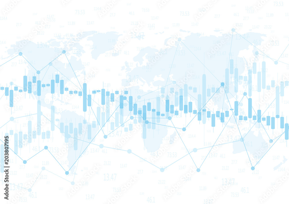 Financial data graph chart, vector illustration. Abstract background with graph chart finance. Business concept.