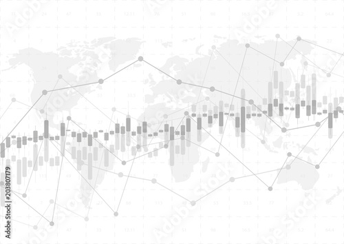 Financial data graph chart, vector illustration. Abstract background with graph chart finance. Business concept.