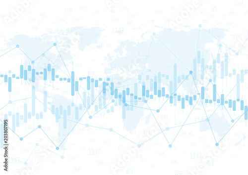 Financial data graph chart, vector illustration. Abstract background with graph chart finance. Business concept.