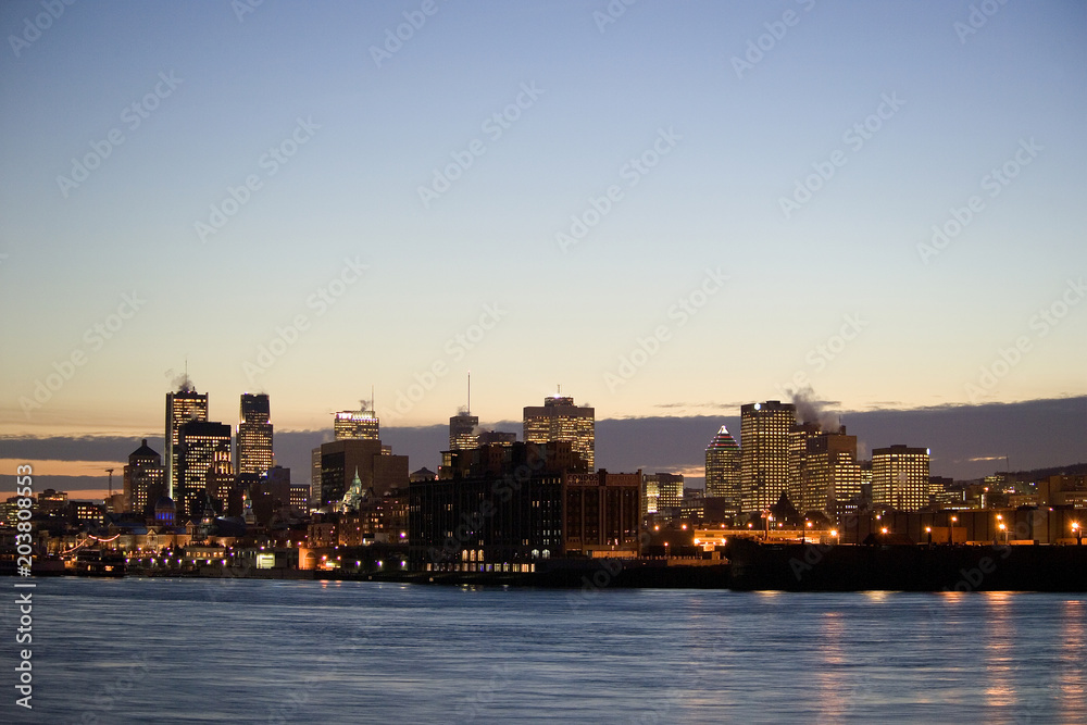 Montreal at dusk in winter