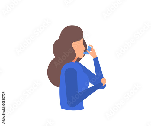 Asthma banner. Symptoms. Asthma icons. Vector set.