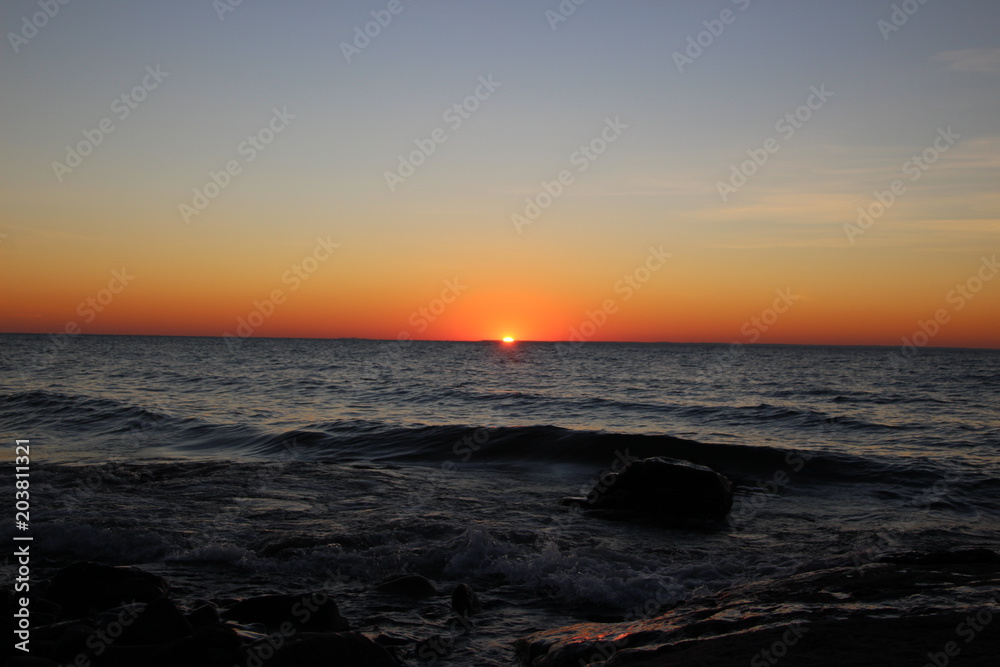 Sunrise on Lake Superior in the Fall Sunrise on Lake Superior in the Fall