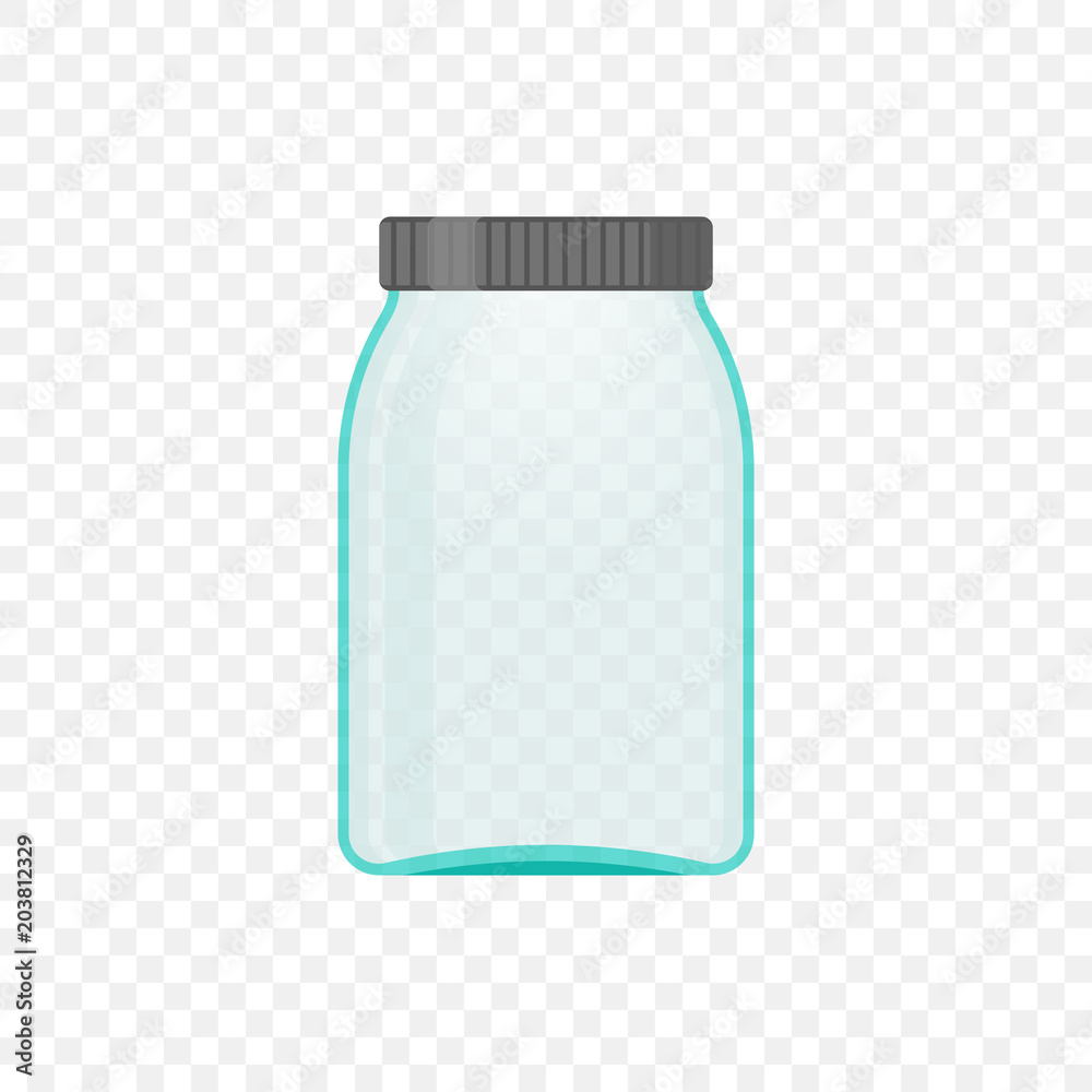Empty transparent jar for medical solution or other needs. Vector illustration on a transparent background Empty transparent jar for medical solution or other needs. Vector illustration on a transparent background