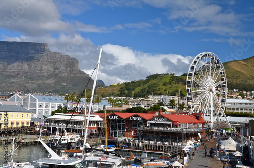 Victoria and Alfred Waterfront scenic view in Cape Town, South Africa 