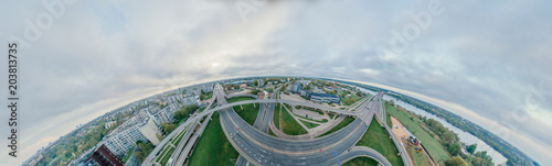 Summer Riga city 360 VR Drone picture for Virtual reality, Drone Panorama
