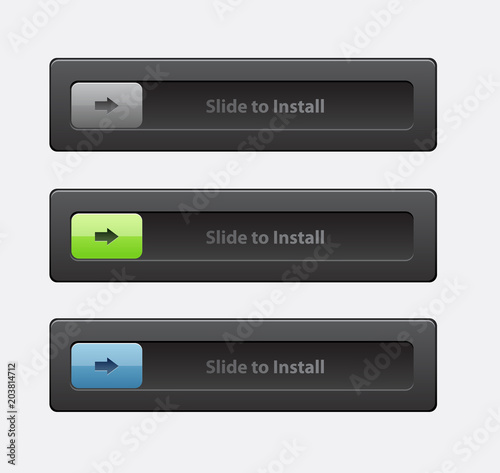 Set of sliders and switches. block and unlock sliders