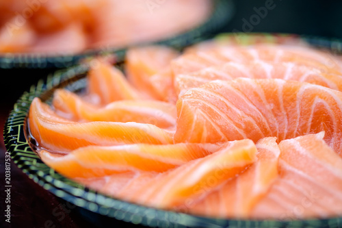 Japanese Food salmon sashimi